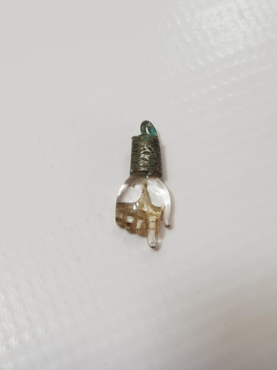 OSMANLI DÖNEMİ TEKKE İŞİ BEYKOZ İŞİ CAM KOLYE UCU