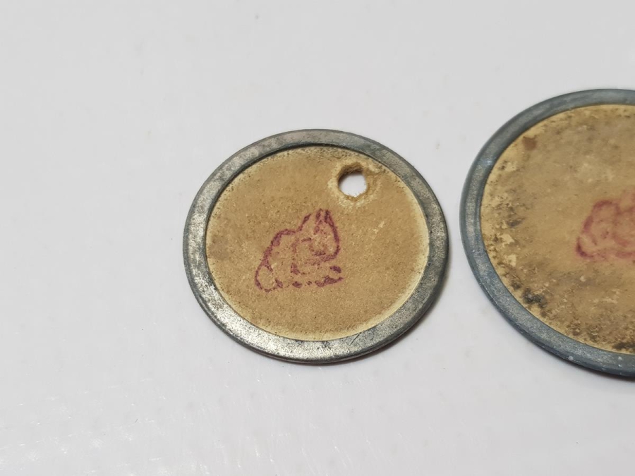 OSMANLICA ABDÜLHALİM YAZILI İKİ ADET NADİR ZEYTİN JETONU