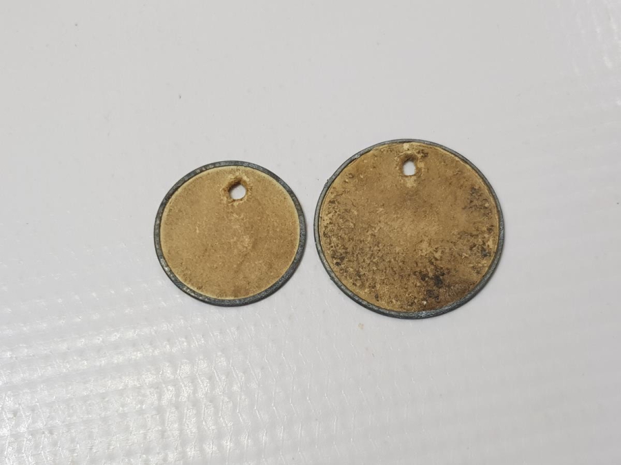 OSMANLICA ABDÜLHALİM YAZILI İKİ ADET NADİR ZEYTİN JETONU