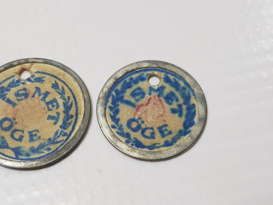 İSMET ÖGE YAZILI BİR ÇİFT ZEYTİN TOPLAMA JETONU