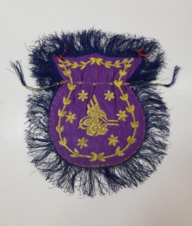 OSMANLI DÖNEMİ TUĞRALI VE AY YILDIZLI PARA KESESİ