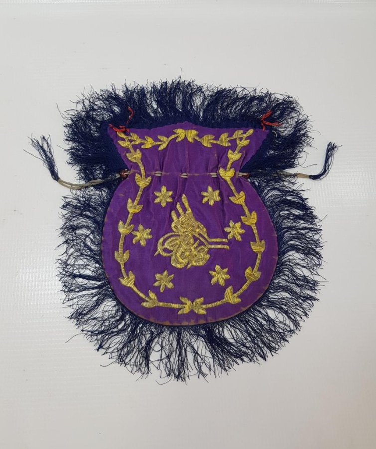 OSMANLI DÖNEMİ TUĞRALI VE AY YILDIZLI PARA KESESİ