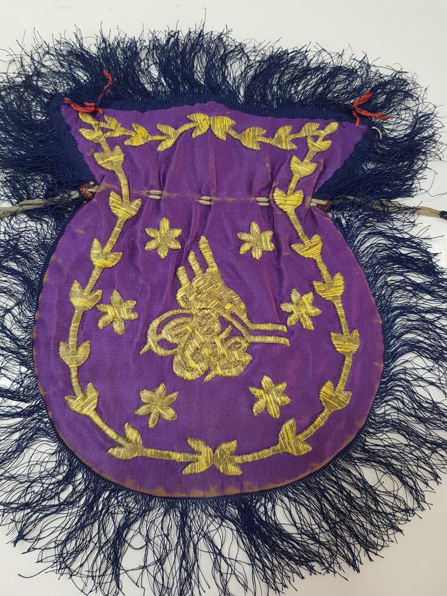 OSMANLI DÖNEMİ TUĞRALI VE AY YILDIZLI PARA KESESİ