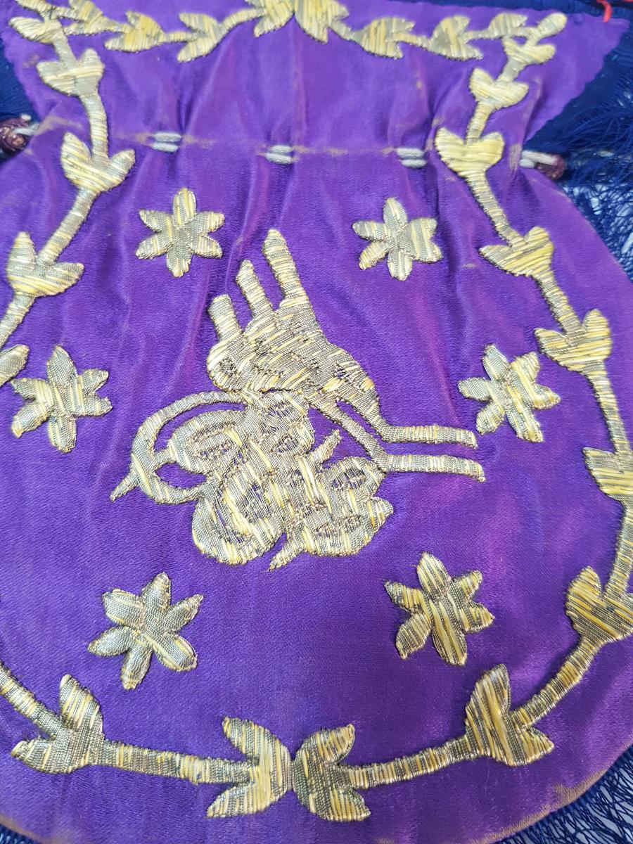 OSMANLI DÖNEMİ TUĞRALI VE AY YILDIZLI PARA KESESİ