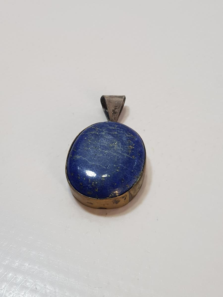 LAPİS TAŞLI GÜMÜŞ KOLYE UCU