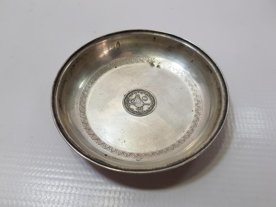 OSMANLI TUĞRALI GÜMÜŞ KINA TASI
