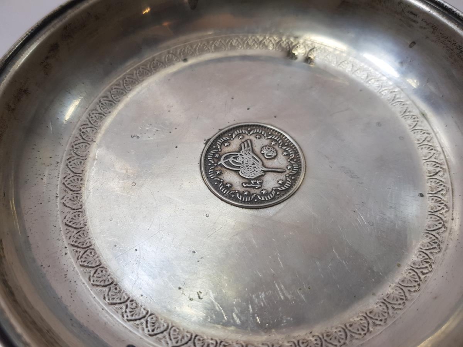 OSMANLI TUĞRALI GÜMÜŞ KINA TASI