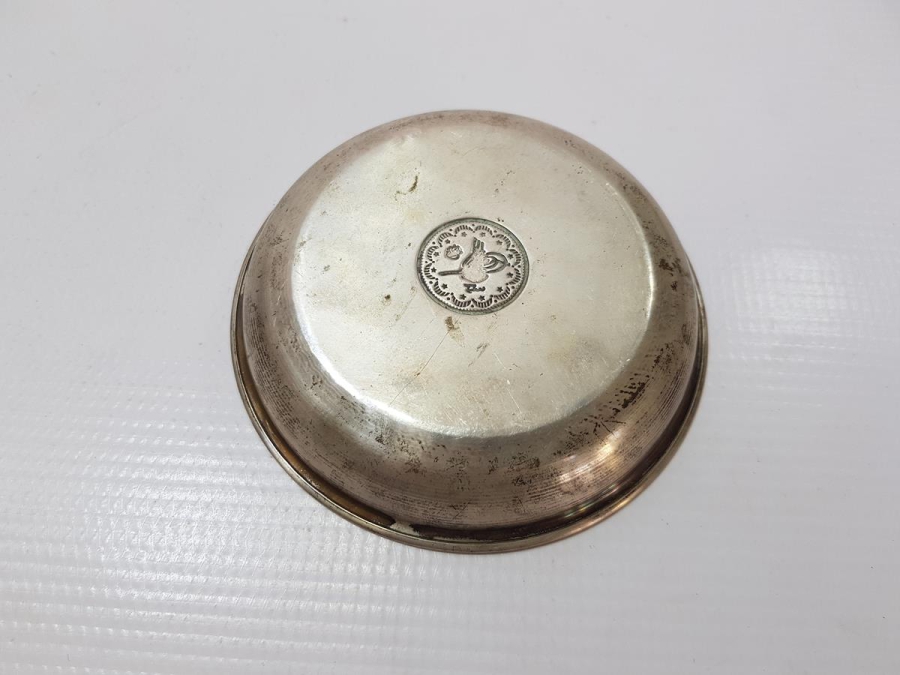 OSMANLI TUĞRALI GÜMÜŞ KINA TASI