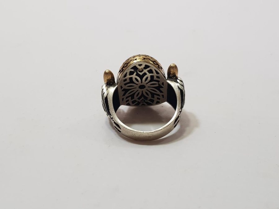 MERMİ KOVANI MONTÜRLÜ OLTU TAŞLI GÜMÜŞ YÜZÜK