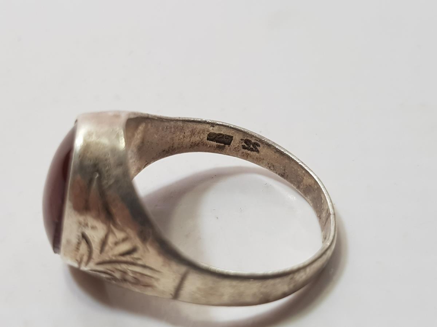 ANTİKA AKİK TAŞLI GÜMÜŞ YÜZÜK