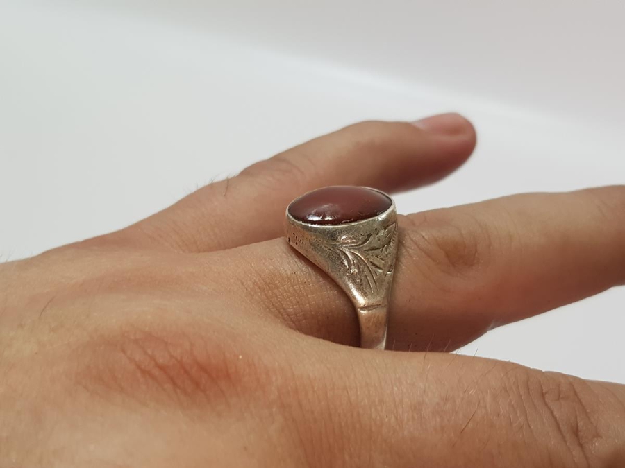 ANTİKA AKİK TAŞLI GÜMÜŞ YÜZÜK