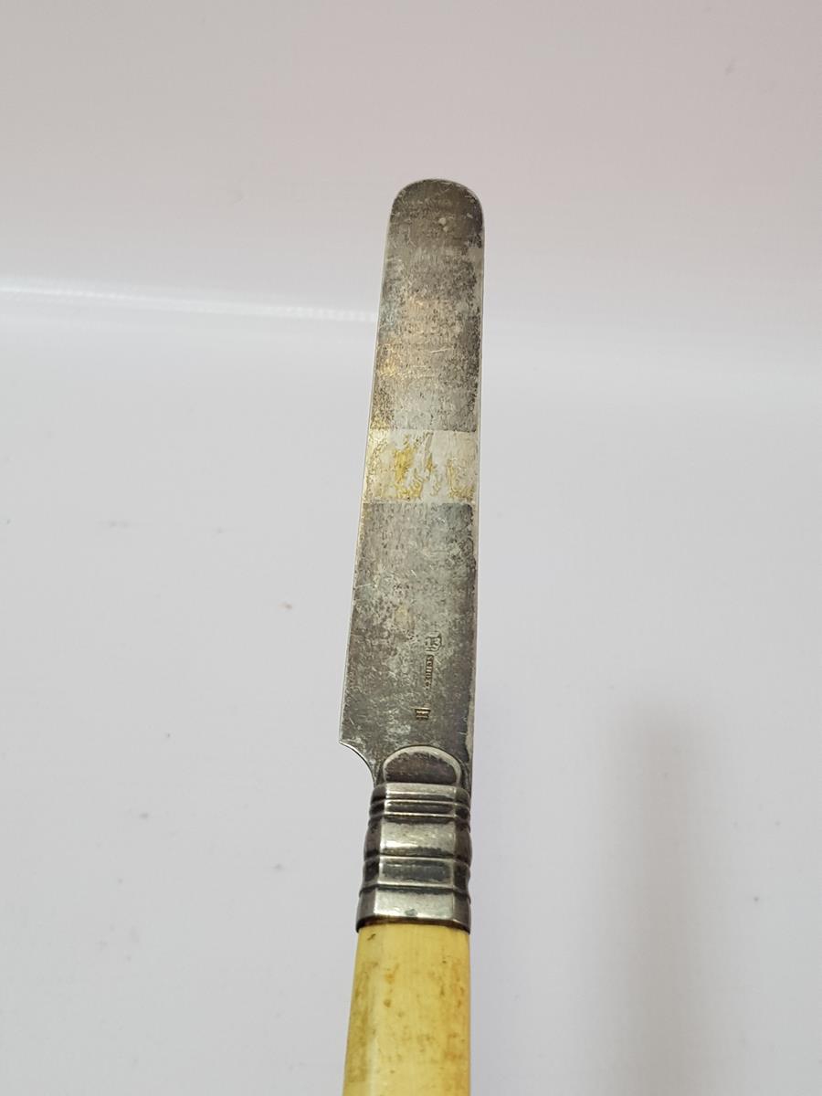 ANTİKA FİL DİŞİ SAPLI GÜMÜŞ MEYVE BIÇAĞI