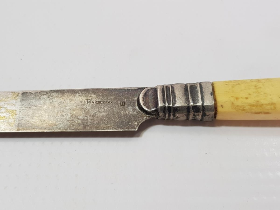 ANTİKA FİL DİŞİ SAPLI GÜMÜŞ MEYVE BIÇAĞI