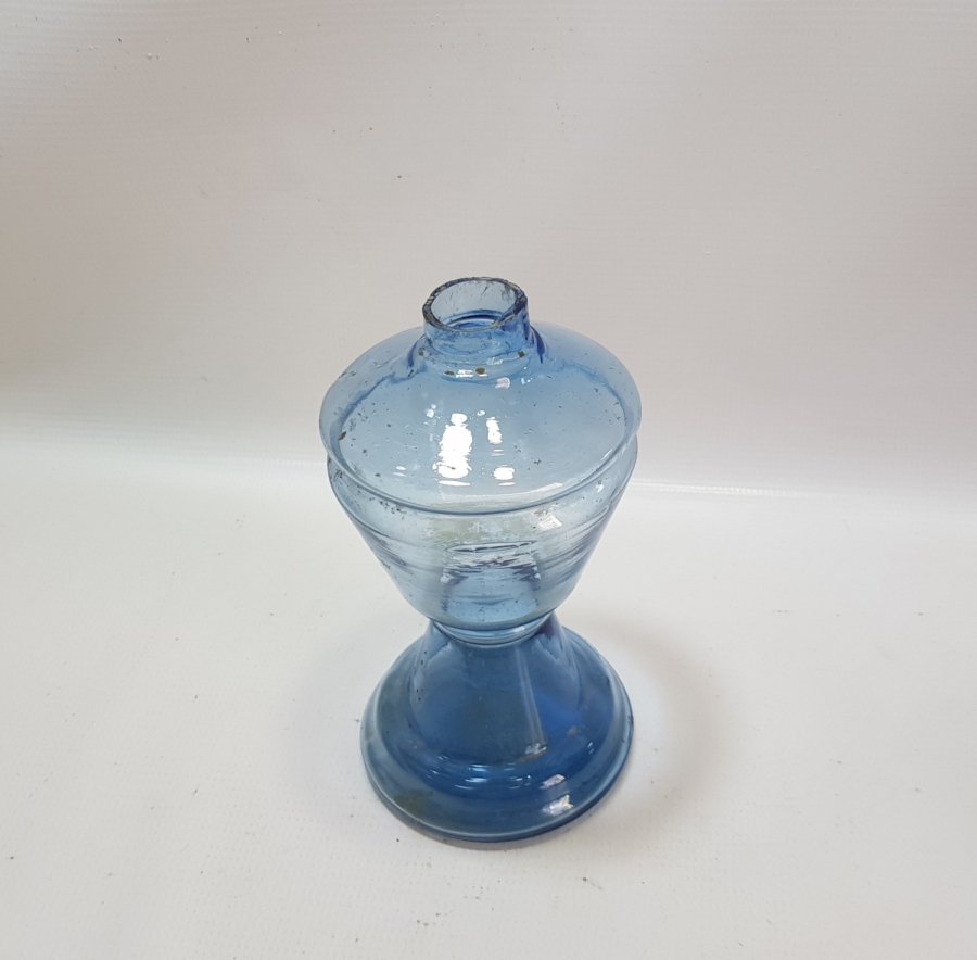 OSMANLI DÖNEMİ MAVİ RENKLİ CAM LAMBA