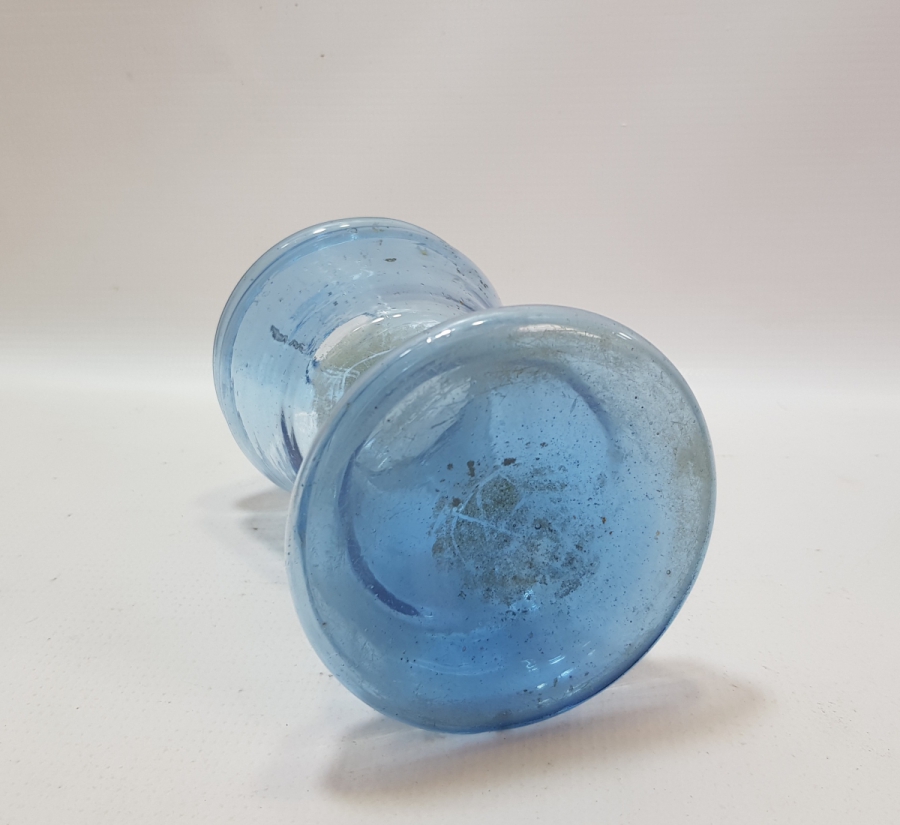 OSMANLI DÖNEMİ MAVİ RENKLİ CAM LAMBA