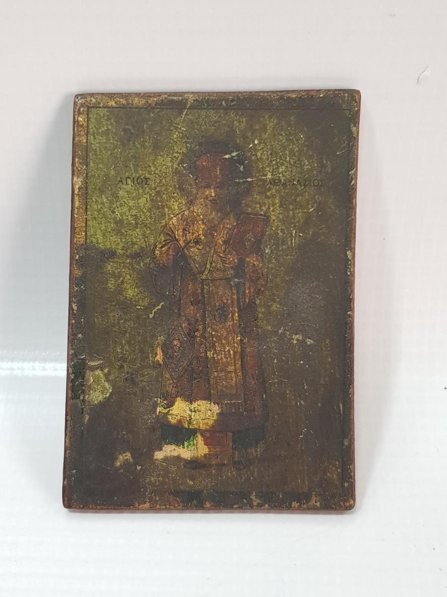 OSMANLI DÖNEMİ RUM İŞİ EL BOYAMA İKONA