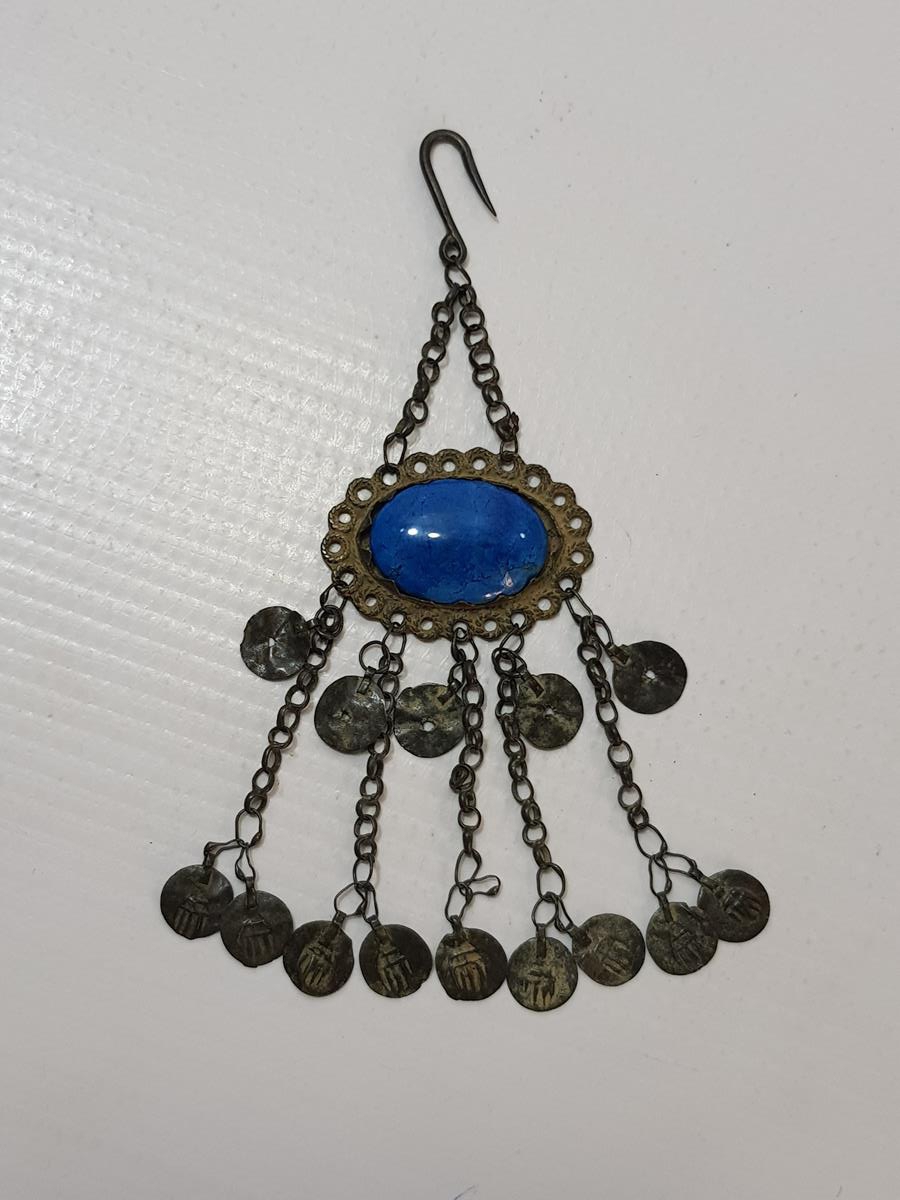 OSMANLI DÖNEMİ KAZ AYAĞI SALLAMALI DOĞAL TAŞLI FES SÜSÜ