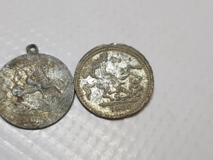 1908 TARİHLİ HIRİSTİYAN İŞİ İKİ ADET MADALYON