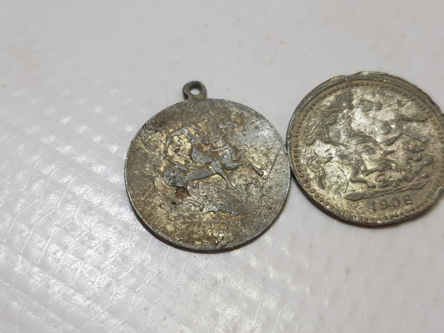 1908 TARİHLİ HIRİSTİYAN İŞİ İKİ ADET MADALYON