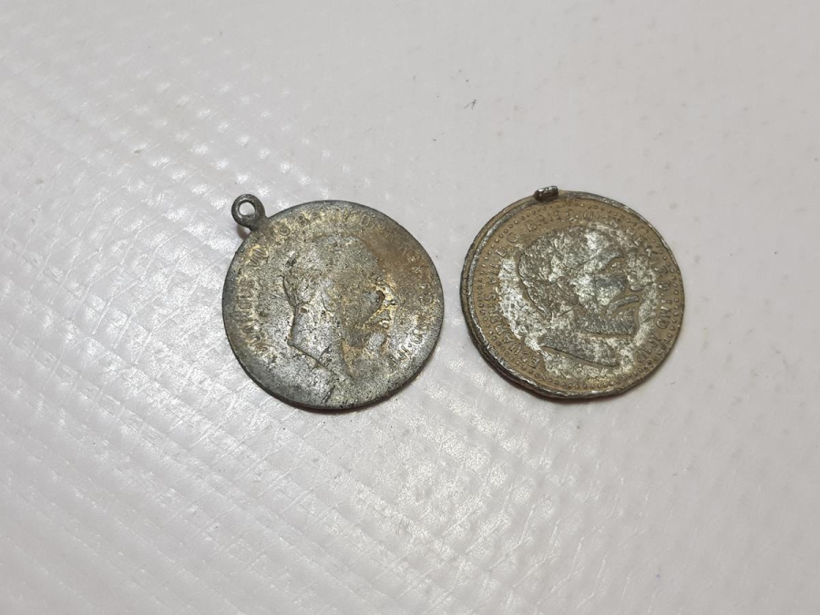 1908 TARİHLİ HIRİSTİYAN İŞİ İKİ ADET MADALYON