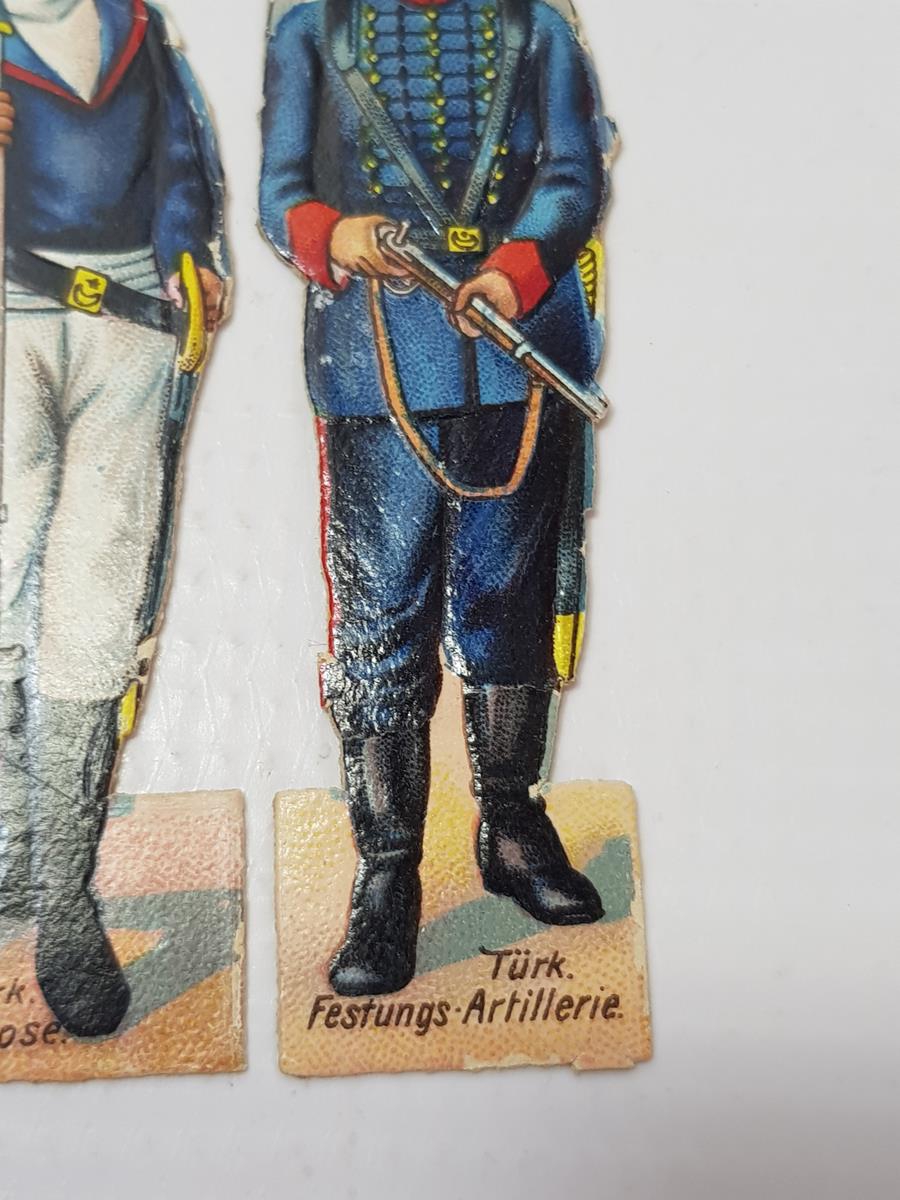 1. DÜNYA SAVAŞI DÖNEMİ ÇOK NADİR OSMANLI DENİZCİ VE TOPÇU SUBAYI KARTON OYUNCAK ASKERLER