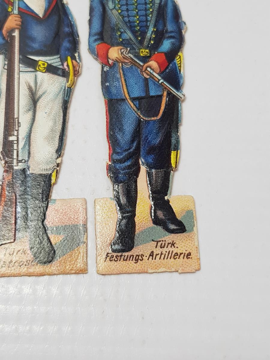 1. DÜNYA SAVAŞI DÖNEMİ ÇOK NADİR OSMANLI DENİZCİ VE TOPÇU SUBAYI KARTON OYUNCAK ASKERLER