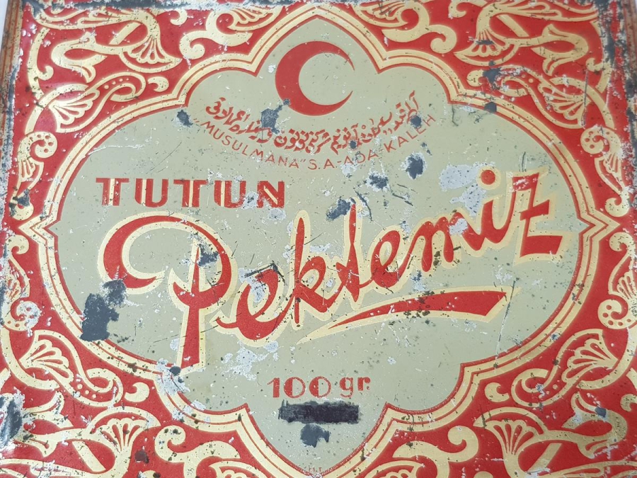 OSMANLI DÖNEMİ PEKTEMİZ MARKA ÇOK NADİR TENEKE SİGARA KUTUSU