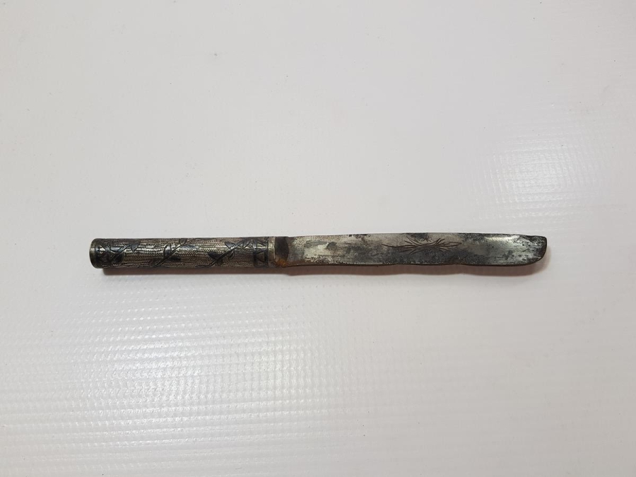 OSMANLI DÖNEMİ 1320 TARİHLİ VE GÜMÜŞ SAPLI ÇOK NADİR BABAKALE BIÇAĞI