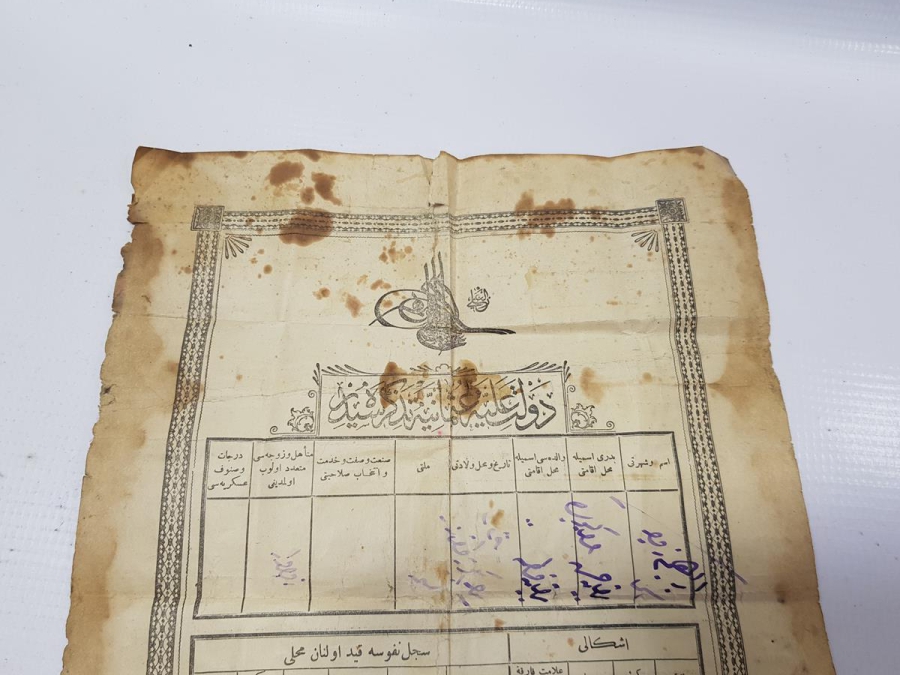 DEVLETİ ALİYYE OSMANİYE TEZKERESİ - İLK NÜFUS KAĞIDI