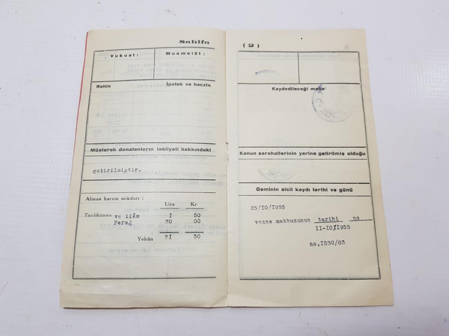 1955 TARİHLİ TİCARET GEMİSİ RUHSATNAMESİ