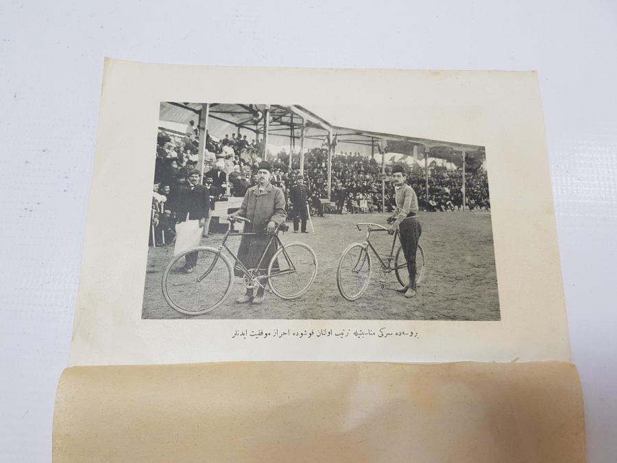 BURSA SERGİSİ BİSİKLET YARIŞI OSMANLICA BASKI GRAVÜR