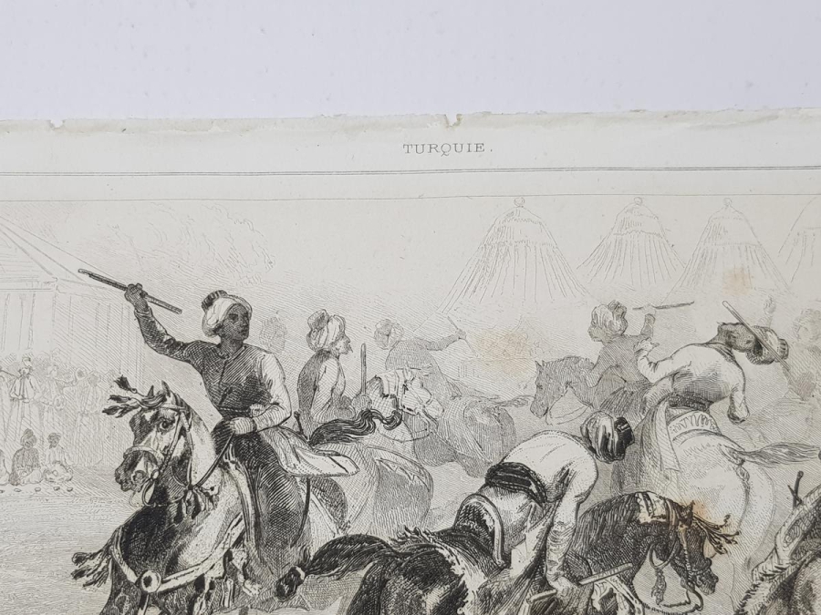 OSMANLI DÖNEMİ GRAVÜR: CİRİT OYNAYANLAR