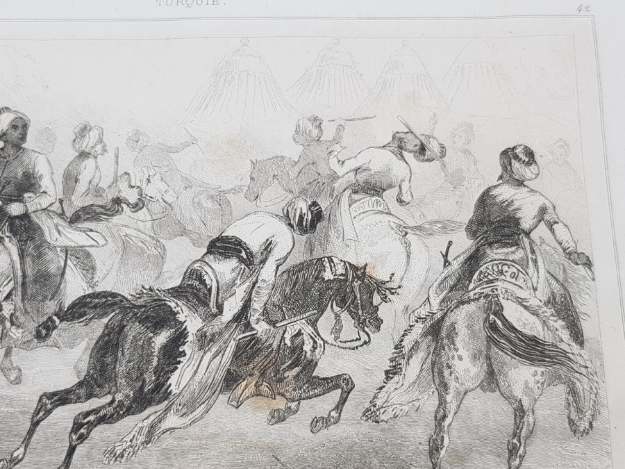 OSMANLI DÖNEMİ GRAVÜR: CİRİT OYNAYANLAR