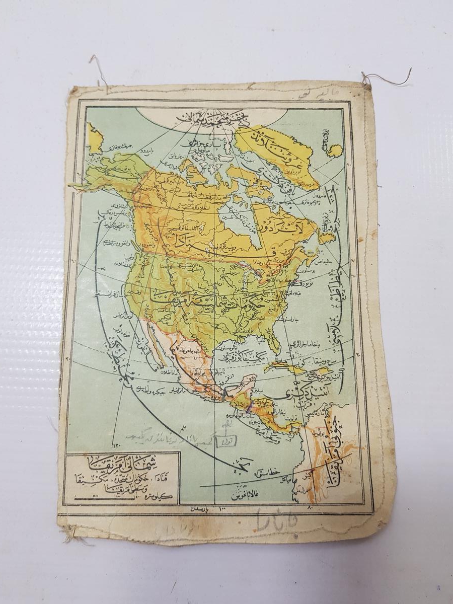 OSMANLICA KUZEY AMERİKA HARİTASI