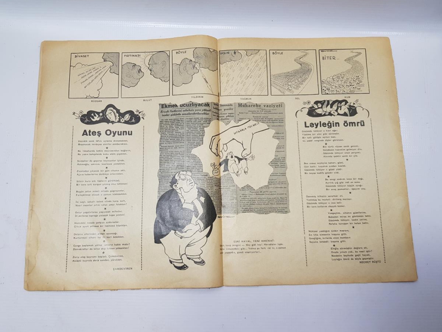 2. DÜNYA SAVAŞI DÖNEMİ 1939 HİTLER KAPAKLI KARİKATÜR DERGİSİ