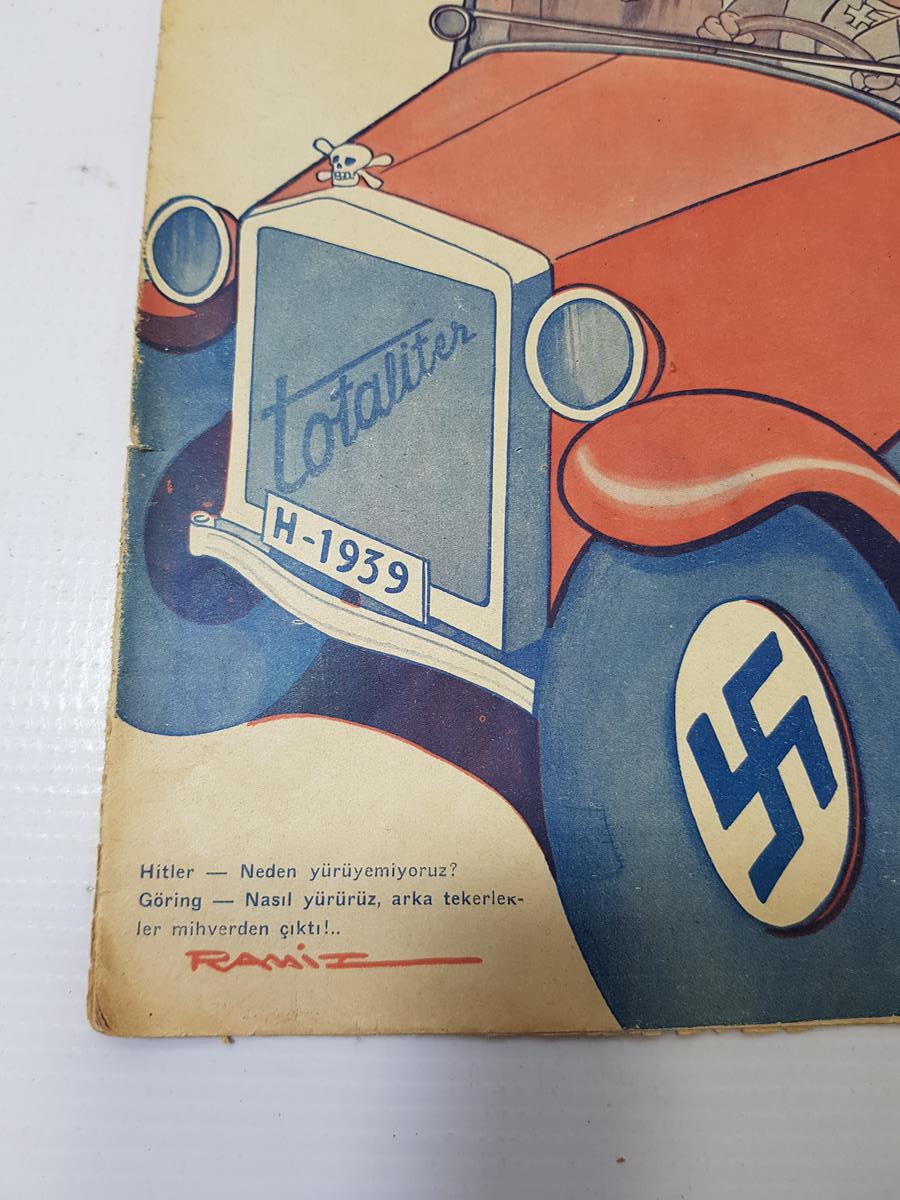 2. DÜNYA SAVAŞI DÖNEMİ 1939 HİTLER KAPAKLI KARİKATÜR DERGİSİ