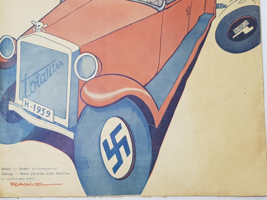 2. DÜNYA SAVAŞI DÖNEMİ 1939 HİTLER KAPAKLI KARİKATÜR DERGİSİ