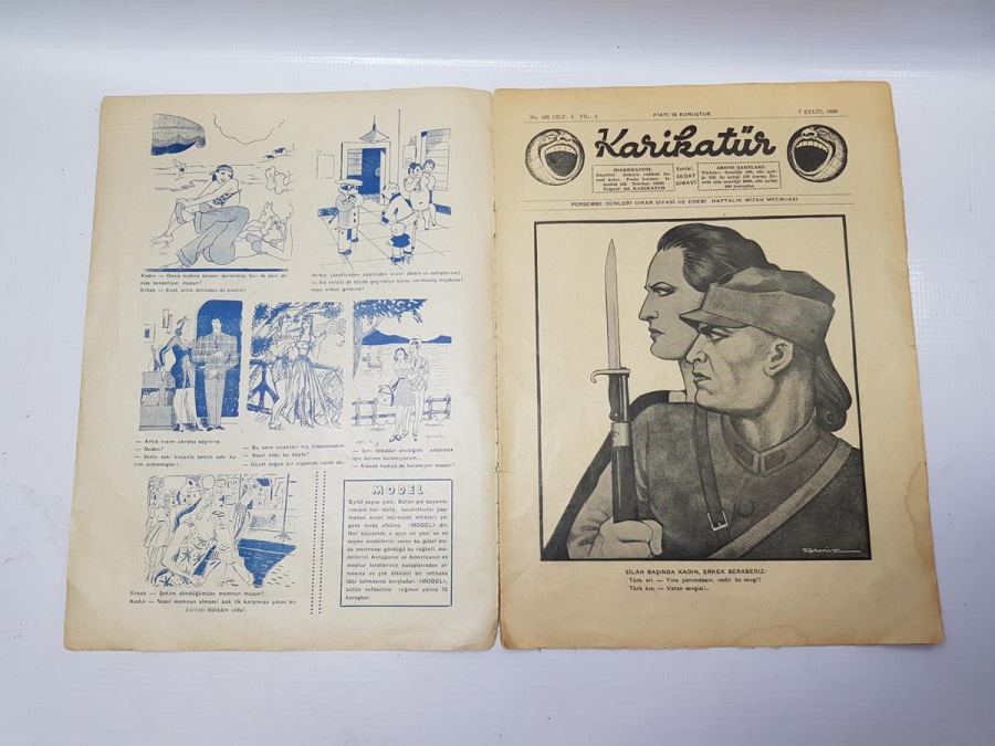 2. DÜNYA SAVAŞI DÖNEMİ 1939 HİTLER KAPAKLI KARİKATÜR DERGİSİ