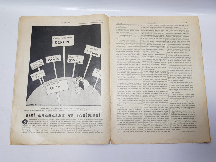 2. DÜNYA SAVAŞI DÖNEMİ 1939 HİTLER KAPAKLI KARİKATÜR DERGİSİ