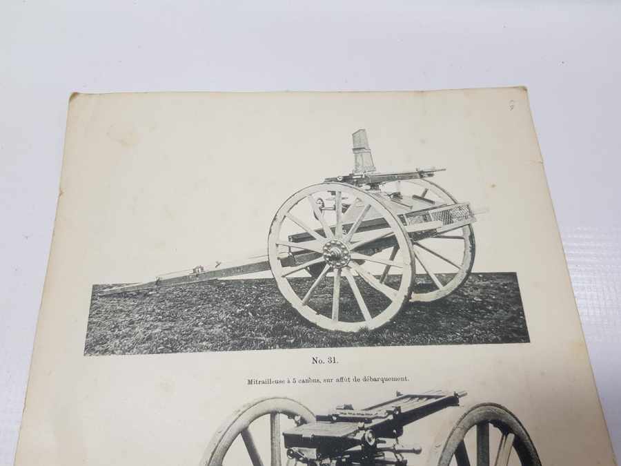 1. DÜNYA SAVAŞI OSMANLICA VE FRANSIZCA YAZILI TOP ARABALARI GRAVÜRÜ