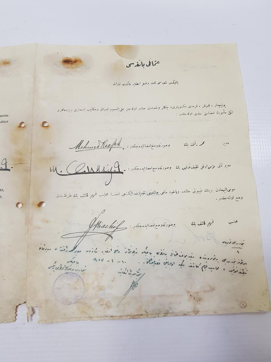 OSMANLI BANKASI BALIKESİR ŞUBESİ OSMANLICA VE FRANSIZCA İMZA SİRKÜLERİ