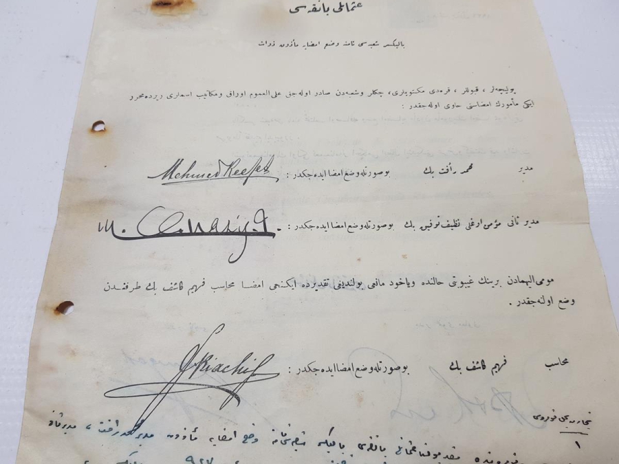 OSMANLI BANKASI BALIKESİR ŞUBESİ OSMANLICA VE FRANSIZCA İMZA SİRKÜLERİ