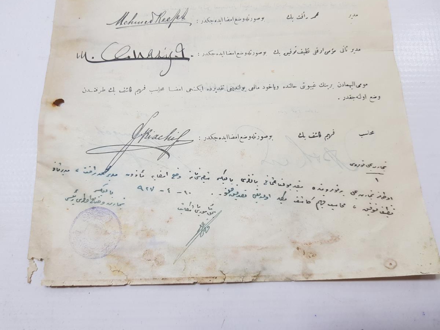 OSMANLI BANKASI BALIKESİR ŞUBESİ OSMANLICA VE FRANSIZCA İMZA SİRKÜLERİ