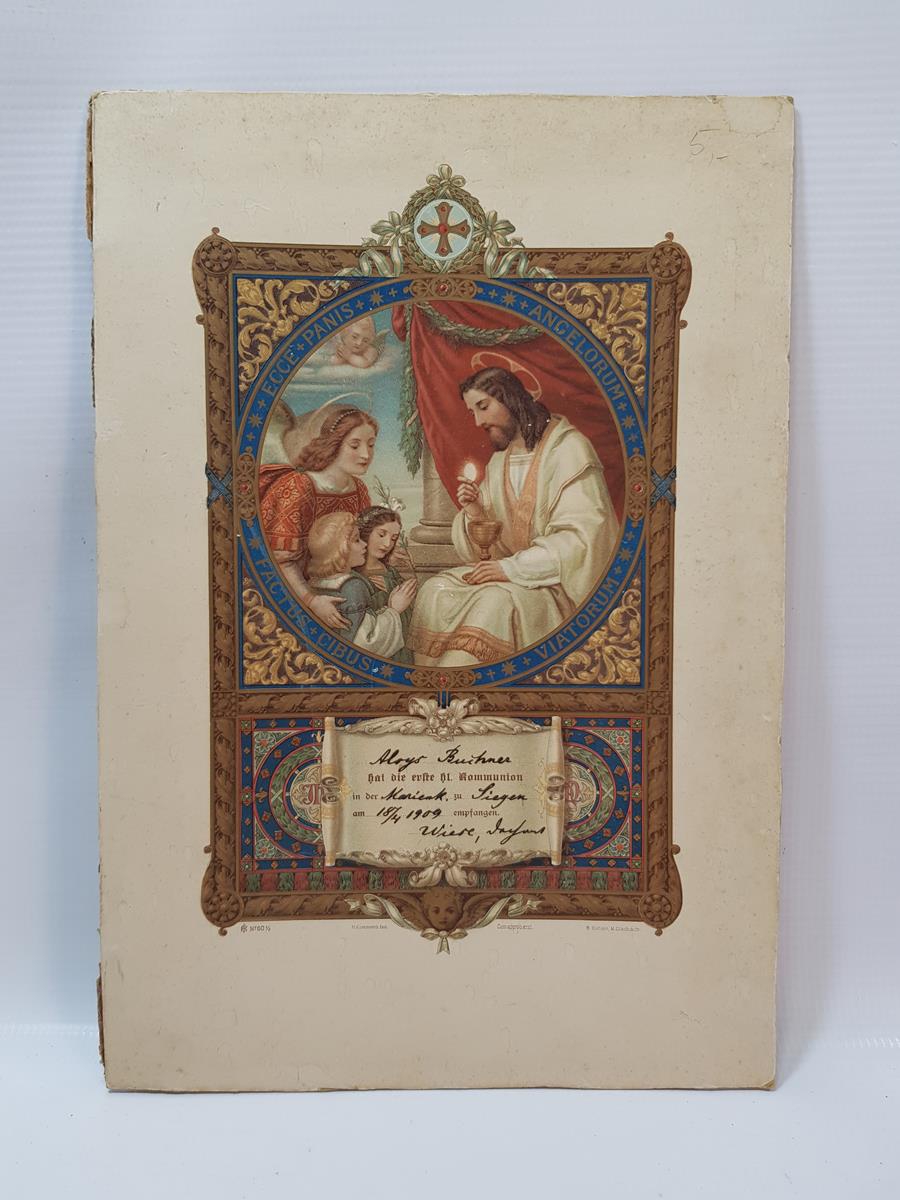 1909 TARİHLİ HZ İSA GÖRSELLİ HRİSTİYAN DUVAR PANOSU