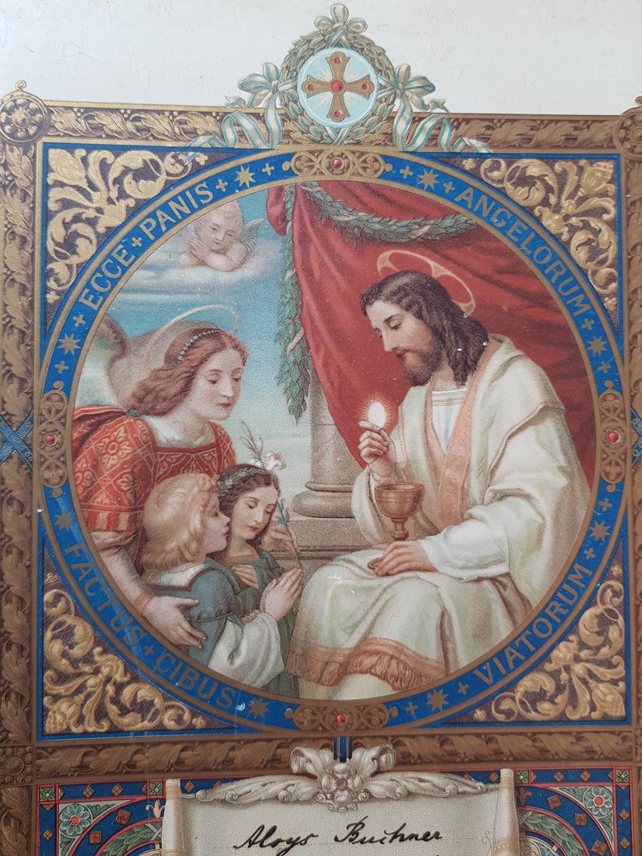 1909 TARİHLİ HZ İSA GÖRSELLİ HRİSTİYAN DUVAR PANOSU