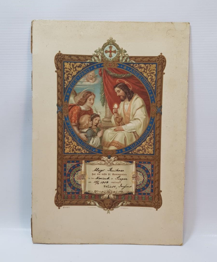 1909 TARİHLİ HZ İSA GÖRSELLİ HRİSTİYAN DUVAR PANOSU