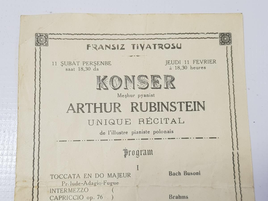 CUMHURİYET İLK DÖNEM KONSER DAVETİYESİ