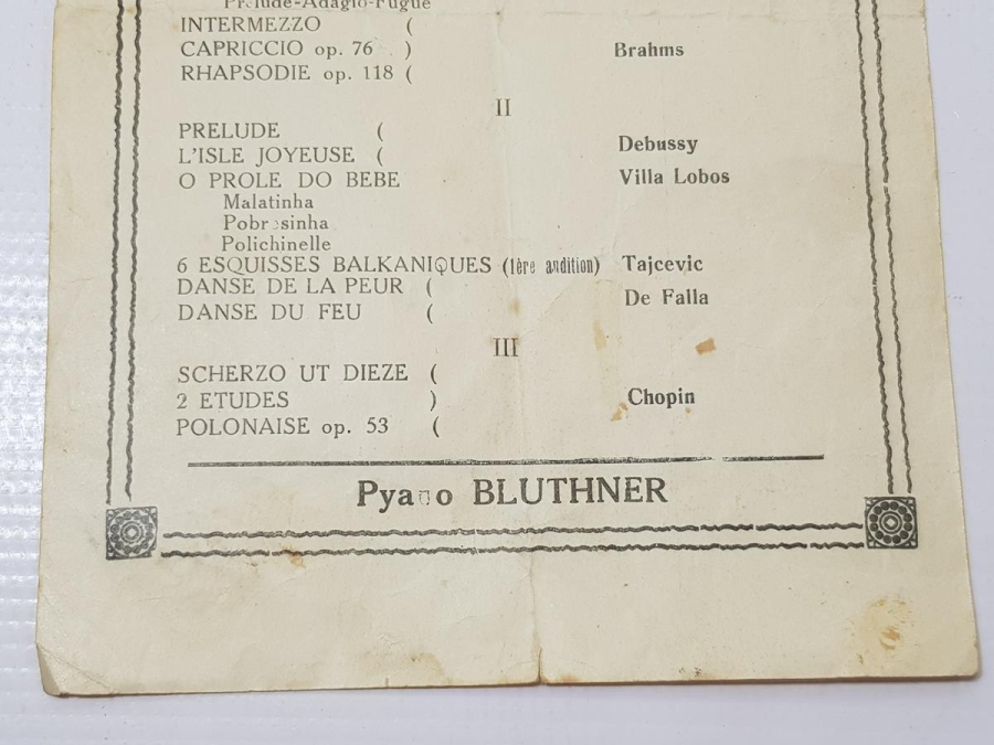 CUMHURİYET İLK DÖNEM KONSER DAVETİYESİ