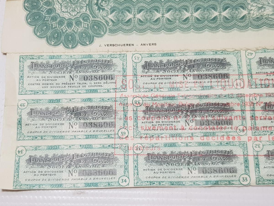 OSMANLI DÖNEMİ İSTANBUL ELEKTRİKLİ TRAMVAY ŞİRKETİ HİSSE SENEDİ