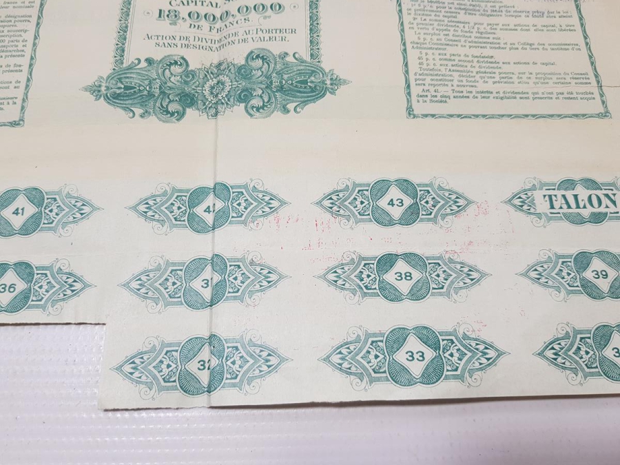 OSMANLI DÖNEMİ İSTANBUL ELEKTRİKLİ TRAMVAY ŞİRKETİ HİSSE SENEDİ